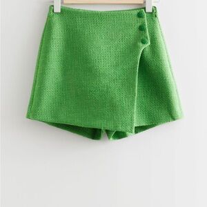 & Other Stories Vibrant Green Tweed Skirt